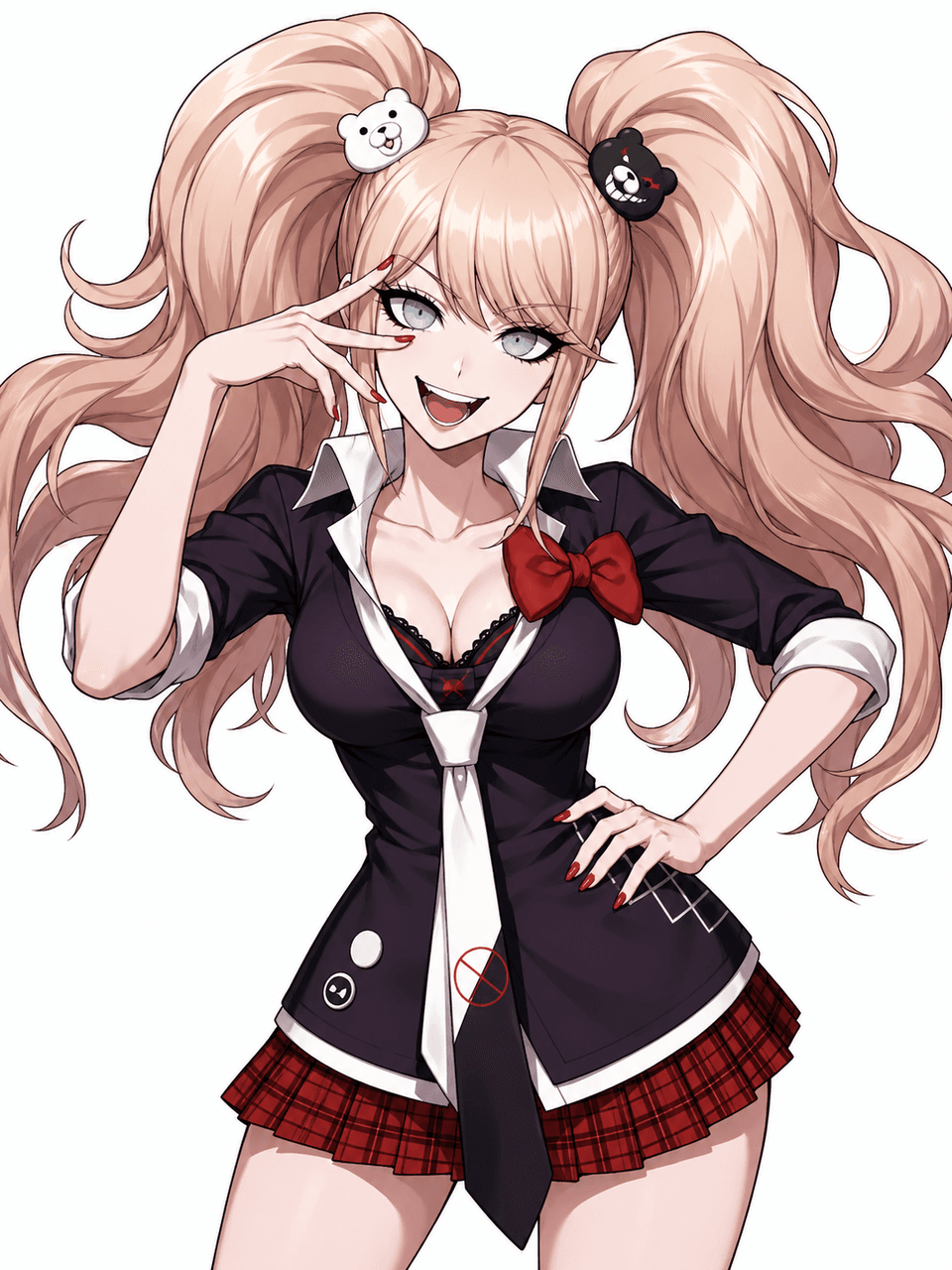 Ejemplo del Creador de OC de Danganronpa que presenta a un amigo comodín en retratos de héroes